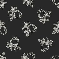 doodle flower rose seamless pattern background