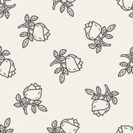 doodle flower rose seamless pattern background N2