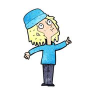 cartoon woman wearing winter hat N19