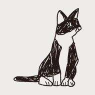 cat doodle drawing N66