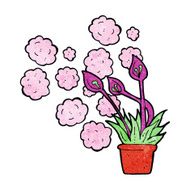 cartoon excotic flowers