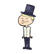 cartoon man wearing top hat N26