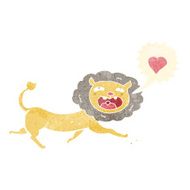 cartoon lion with love heart N2