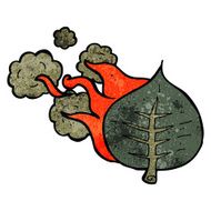 cartoon burning leaf