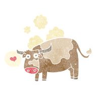 cartoon cow with love heart N2