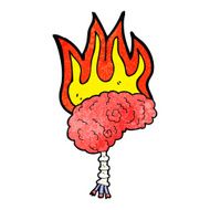 cartoon brain on fire