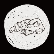 cat doodle drawing N95