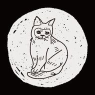 cat doodle drawing N102