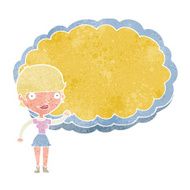 cartoon woman with space text cloud N2