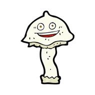 cartoon happy mushroom