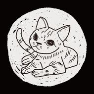 cat doodle drawing N103