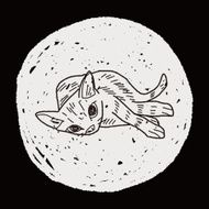 cat doodle drawing N104