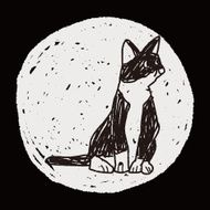 cat doodle drawing N105