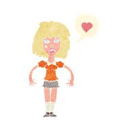 cartoon tough woman in love N2