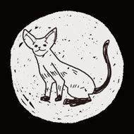 cat doodle drawing N107