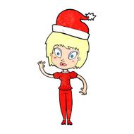 cartoon woman ready for christmas N31