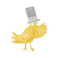 cartoon bird in top hat N4