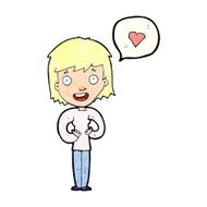 cartoon happy woman in love N3