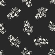doodle happy birthday party seamless pattern background