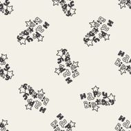 doodle happy birthday party seamless pattern background N2