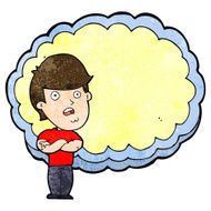 cartoon man with text space cloud N3