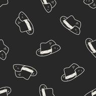 doodle hat seamless pattern background