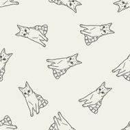 cat doodle drawing seamless pattern background