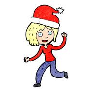 cartoon woman ready for christmas N32