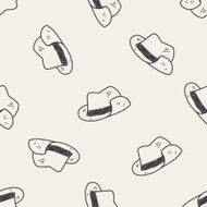 doodle hat seamless pattern background N2