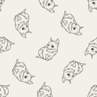 cat doodle drawing seamless pattern background N2