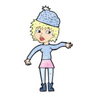 cartoon woman wearing hat N10