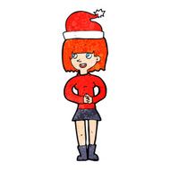 cartoon woman ready for christmas N33