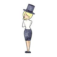 cartoon woman in top hat