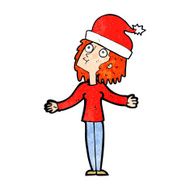 cartoon woman ready for christmas N34