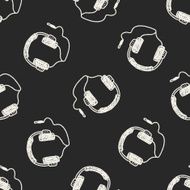 Doodle Headphone seamless pattern background N5