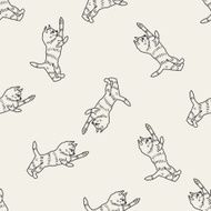 cat doodle drawing seamless pattern background N8