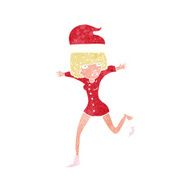 cartoon woman excited for christmas