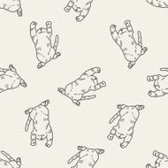 cat doodle drawing seamless pattern background N10