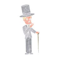 cartoon man wearing top hat N27