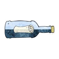 message in a bottle cartoon