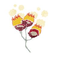 cartoon burning flowers N2