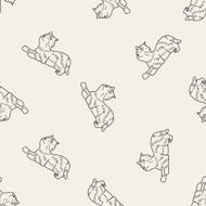 cat doodle drawing seamless pattern background N12
