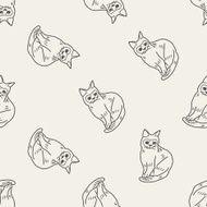 cat doodle drawing seamless pattern background N13