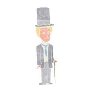 cartoon man wearing top hat N28