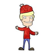 cartoon man wearing winter hat N29