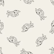 cat doodle drawing seamless pattern background N15
