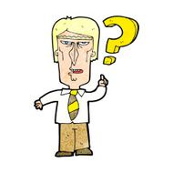 cartoon annoyed man asking question N2