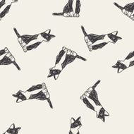 cat doodle drawing seamless pattern background N16