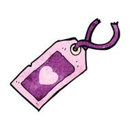 cartoon love heart tag