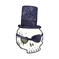 skull in top hat cartoon N2